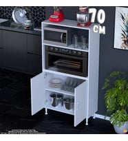 Eliusta Duru 70 cm Çift Kapaklı Mutfak Kiler Dolabı Raflı Mikrodalga Fırın Standı Banyo Dolabı 70x150x32 cm