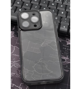 iPhone 12 Pro Max Uyumlu Siyah Kenarlı Renkli Yarı Şeffaf Kapak Kılıf Kamera Lens Korumalı