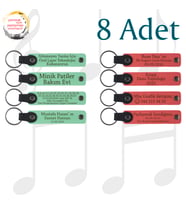 Yeşil & Nar Çiçeği, Yolculuk Ekibine Veda Anısı, 8’li Set, Kişiye Özgü Mesajlı Deri Hediyelik