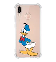 Huawei P20 Lite  Köşe Korumalı Antişok Kapak Donald Duck Tasarımlı Şeffaf  Kılıf