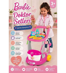 Barbie Doktor Servis Arabası 10 Parça Doktor Seti Oyuncak Doktor Seti Çocuk Oyuncak Doktor Oyuncak