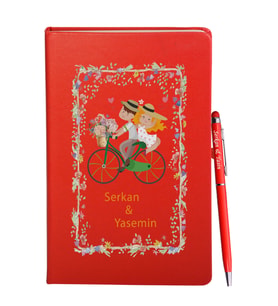 Sevgililer Gününe Özel Kırmızı Defter Kalem Hediye Seti 6
