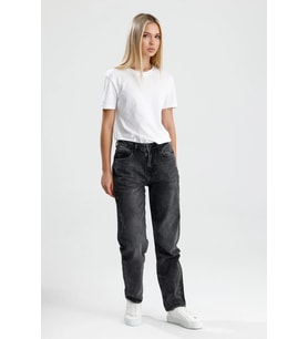 #KadınJean %100 Pamuk Koyu Indigo Denim Mom Fit Kesim Mimmy26 Rahat Kadın Jean Pantolon