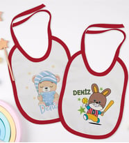 BK Kids Kişiye Özel İsimli 2’li Kırmızı Mama Önlüğü-3