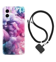 Vivo Y15S Y32 Y33S Y51 Y53S Kılıf Boyun Askılı Silikon Pink Cloud 1305