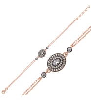 Aya Diamond Gümüş Rose Oval Taşlı Bayan Bileklik