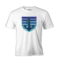 Anchor on a Blue Toned Background Beyaz Erkek Tshirt