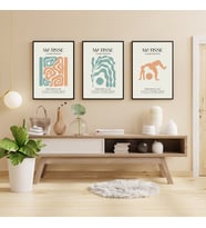 Matisse Turuncu ve Yeşil'in Büyüsü Duvar Tablosu Çerçeveli 3'lü Set Siyah Renk 30 x 42 Boyut/Ebat (Standart)