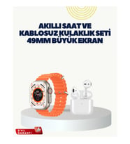 Mey İthalat® Watch 9 Max Akıllı Saat Kulaklık Seti Sağlık Takipli 45 mm Geniş Ekran