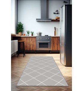 Gri Kaymaz Tabanlı Modern Mutfak Halısı AR1471