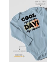 Cool diye yazılır dayı diye okunur Uzun Kollu Çıtçıtlı Bebek Body