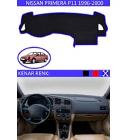 Nissan Primera P11 1996-2011 Için Uygun Torpido Koruma Halısı Siyah Kenar Renk Mavi