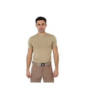 Bej Kısa Kol Microfiber T-shirt - Slim Fit Outdoor Tişört