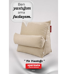 Sırt Destek Yastığı - Bel, Boyun Destekli Yastık TV Yastığı Okuma Yastığı Ameliyat Sonrası (Bej)