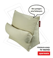 Sırt Destek Yastığı - Bel, Boyun Destekli Yastık TV Yastığı Okuma Yastığı Ameliyat Sonrası (Bej)