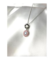 Captain America Kalkanı Paslanmaz Çelik Charm Kolye (Gümüş)