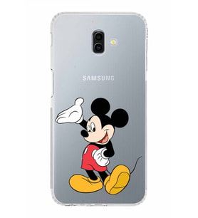 Samsung Galaxy J6 Plus  Kamera Korumalı Kapak Mickey Mouse Tasarımlı  Şeffaf  Kılıf