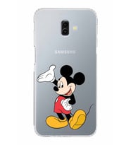 Samsung Galaxy J6 Plus  Kamera Korumalı Kapak Mickey Mouse Tasarımlı  Şeffaf  Kılıf