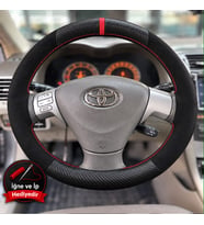 Toyota Matrix E130 Dikme Direksiyon Kılıfı Alcantara Süet Mat Karbon Kırmızı Yüzük ve Dikiş 2003-2008
