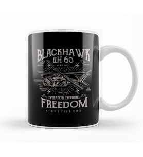 Fun Cool Vintage Blackhawk Freedom Kupa Bardak Porselen