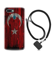 Oppo A5S A15 A16 A54 A55 A73 A74 Kılıf Boyun Askılı Silikon Şanlı Türk Bayrağı 2 1317