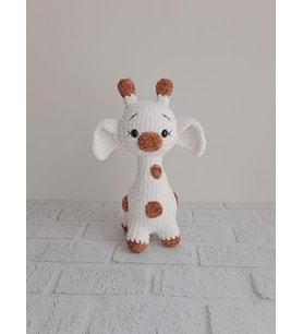 Ekru Tatlı Zürafa Amigurumi Organik Oyuncak