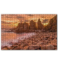 Cakapuzzle Filipinler Kayalık Sahil Günbatımı Bulutlu Puzzle Yapboz MDF (Ahşap) (120 Parça)