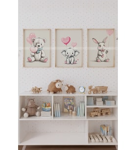Love Balloons 3’lü Ahşap Çerçeveli Dekoratif Tablo Seti