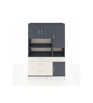Hyperion Dolap 9 Raflı 4 Çekmeceli 4 Kapaklı 132x44x195 Antrasit-Antrasit/Aytaşı