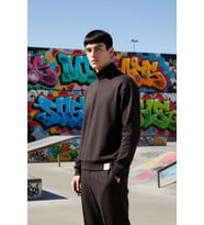 Erkek Dik Yaka Standart Kol Oversize Kalıp Fermuarlı Sweatshirt Fonksiyonel Dayanıklı Spor