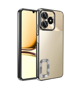 Realme C53 4G Uyumlu Kılıf Silikon Kamera Korumalı Renkli Şeritli Logo Gösteren Zore Omega Kapak