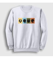 Presmono Unisex Beyaz Chars Anime Avatar The Last Airbender Sweatshirt 262342tt (Beyaz)