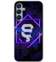 Galaxy A25 Kılıf HD Desen Baskılı Kılıf - Dark Neon Yaprak Ş Harfi
