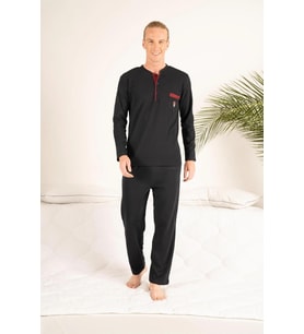 Gd Goldoremi 23403 Erkek Kışlık Yuvarlak Yaka Cepli Pamuklu Pijama Takımı