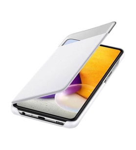 Galaxy A72 ile Uyumlu S View Cüzdan Kılıf Beyaz EF-EA725PWEGWW