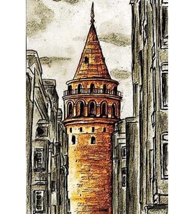 Galata Kulesi Tasarımlı Ahşap Poster