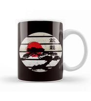 Bonsai Tree Circle Japanese Flag Meditation Yoga Buddhist Kupa Bardak Porselen