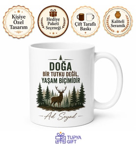 Hunting Is Life Temalı Kupa Bardak Doğa Tutkunlarına Özel Hediye