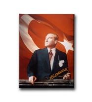 Türk Bayraklı Atatürk Portresi Kanvas Tablo ATAD103