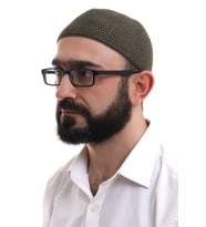 Açık Kahve Kışlık Nokta Desenli Orlon Namaz Takkesi