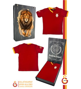 Galatasaray Orijinal Lisanslı Kırmızı Basic Çocuk T-shirt Gs Aslan Baskılı Hediyelik Ahş