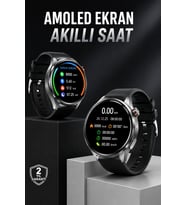 Lexroo Akıllı Saat Bluetooth Bağlantılı Amoled Ekran Uyku ve Sağlık Takibi