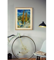 Van Gogh Kavaklar Ahşap Tablo