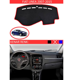Fiat Linea 2007-2015 Için Uygun Torpido Koruma Halısı Siyah Kenar Renk Kırmızı