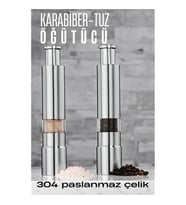 2'li Karabiber Tuz Öğütücü Profesyonel 304 Paslanmaz Çelik Manuel Baharat Değirmeni 720252