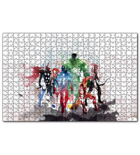 Cakapuzzle Avengers Tüm Kahramanlar Suluboya  Puzzle Yapboz MDF (Ahşap) (120 Parça)