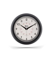 New-Max Premium Serisi Retro Tasarım Metal Kadranlı Bombeli Cam Özellikli 30 cm Ev ve Ofis Saati Siyah