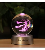 Işıklı ve 3D Boyutlu Kristalleşmiş Cam FROZEN ELSA Küre