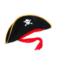 Nessiworld Yetişkin Boy Kadife Jack Sparrow Denizci Kaptan Jack Korsan Şapkası 50X20 CM