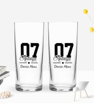BK Gift Kişiye Özel İsimli DTF Plaka Şehir Tasarımlı İkili Rakı Bardağı Seti, Arkadaşa Hediye, Sevgiliye Hediye